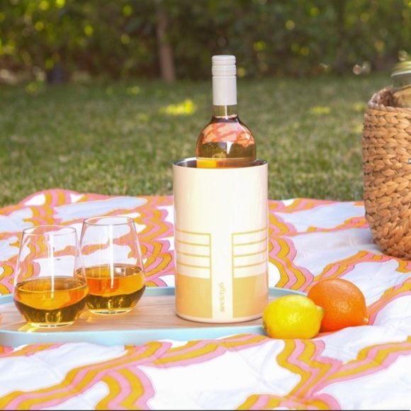 Society6 Stainless Steel Cream Insulated Wine Chiller - Picture 1 of 13